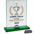 Trofeo in Cristallo Trasparente 21x26x1 cm F5 con Box Blu