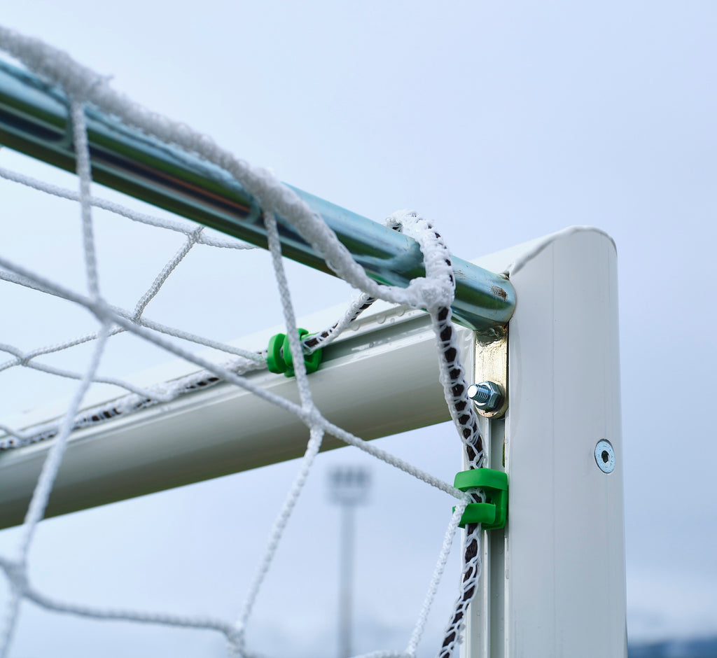Porta da Calcio Mobile - Alluminio Tondo Ø80mm con Nervature - Calcio a 7 e 8 - 6x2m