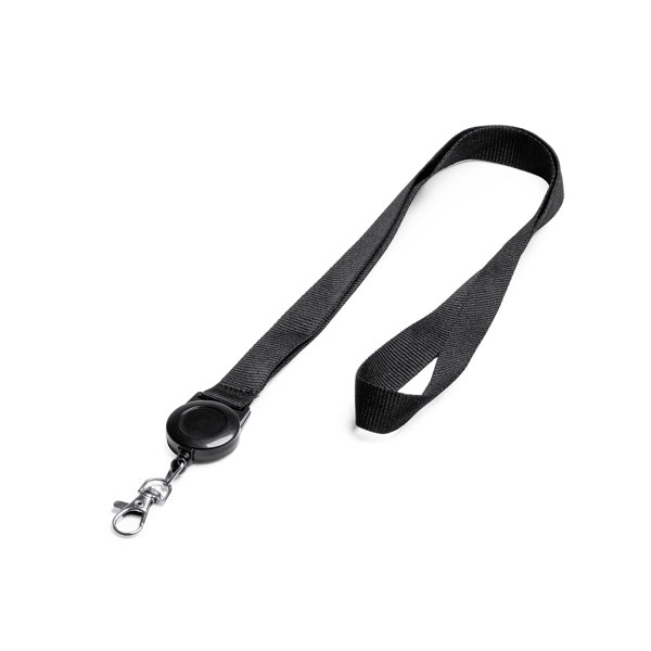 Lanyard con Accessorio Retrattile e Moschettone Incluso