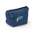 Borsa da Toilette in Denim Riciclato – Chiusura a Cerniera Abbinata