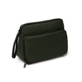 Necessaire Triangolare in Pelle PU – Lati Imbottiti, Tasche Mesh, Divisori Elastici e Doppia Zip