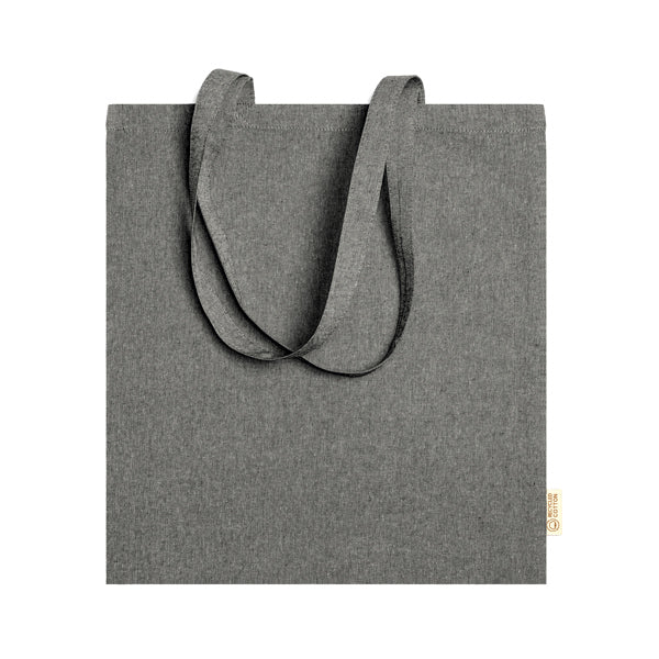 Shopper in Cotone Riciclato – 120 g/m², Finitura Marmorizzata e Manici Lunghi 70 cm