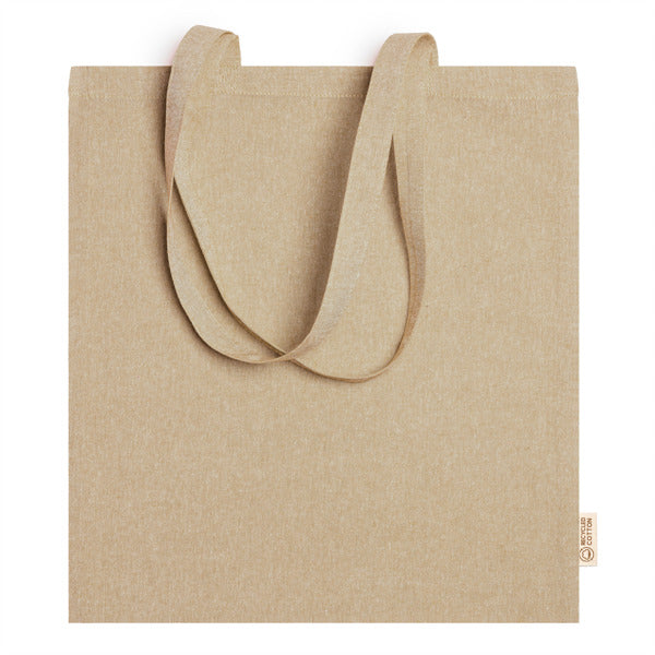 Rivoli - Shopper in Cotone Riciclato 120g/m² Marmorizzata 38x42cm – Manici Lunghi 70cm – Stampa Ambo i Lati Inclusa