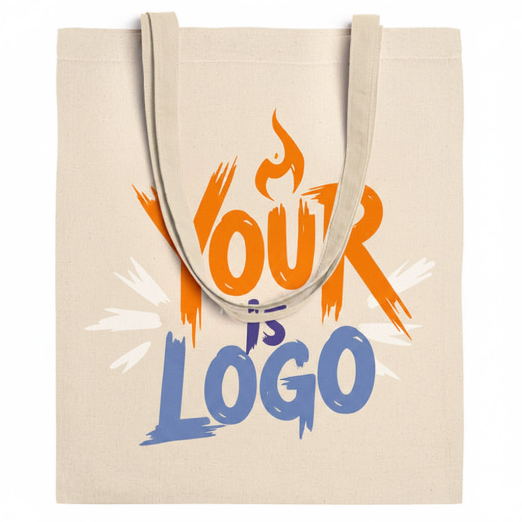 Borsa in Cotone Naturale – 140 g/m², Manico Lungo a Nastro in Tinta