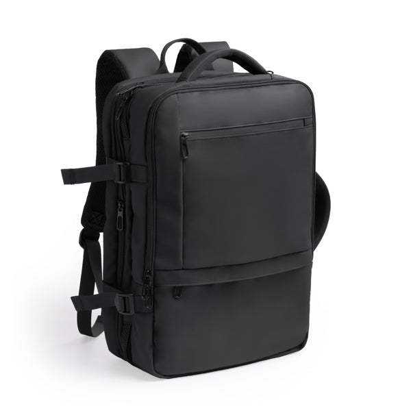 Zaino da Viaggio Estensibile in Pelle PU 40L – Laptop 17", Tasche Antifurto e Cinghia Trolley