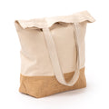 Borsa in Cotone Riciclato 330 g/m² e Juta Naturale – Manici Lunghi 70 cm