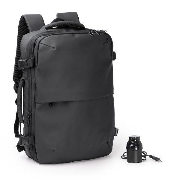 Zaino Allungabile in Pelle PU con Compressione Sottovuoto – Pompa 30W, Laptop 17", Trolley