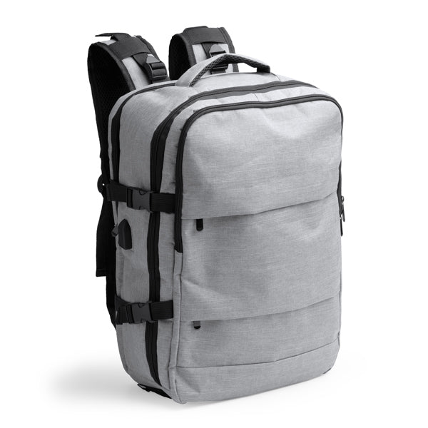 Zaino da Viaggio in RPET 30L – Laptop 17,3", USB Power Bank, Antifurto, Scarpe e Trolley