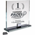 Trofeo in Cristallo Trasparente 21x24x0,8 cm F5 con Box Blu