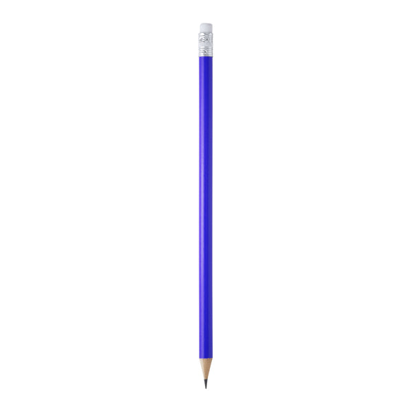 Matita lapis in legno con gomma.