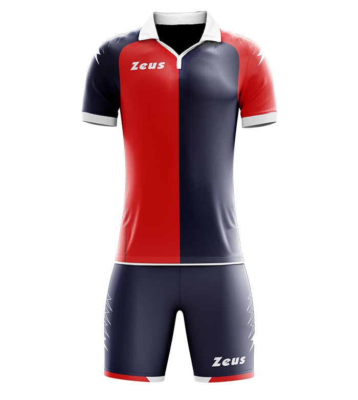 Zeus Kit Gryfon | Completo Calcio Slim Fit con Colletto a Rib e Scollo a V