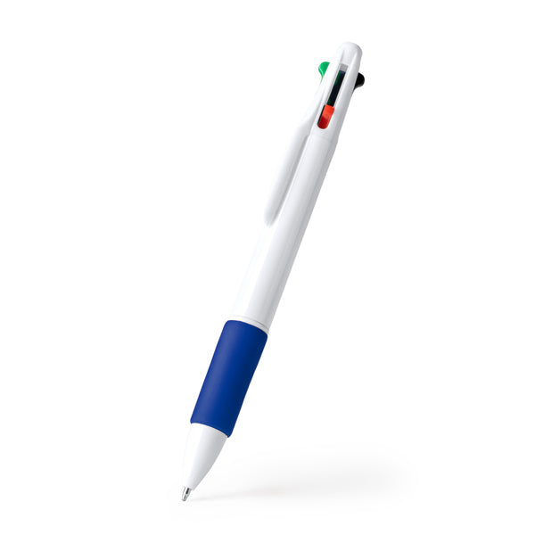 4-colour retractable ballpoint pen - ABS barrel with soft coloured grip