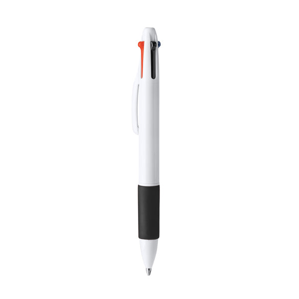 4-colour retractable ballpoint pen - ABS barrel with soft coloured grip