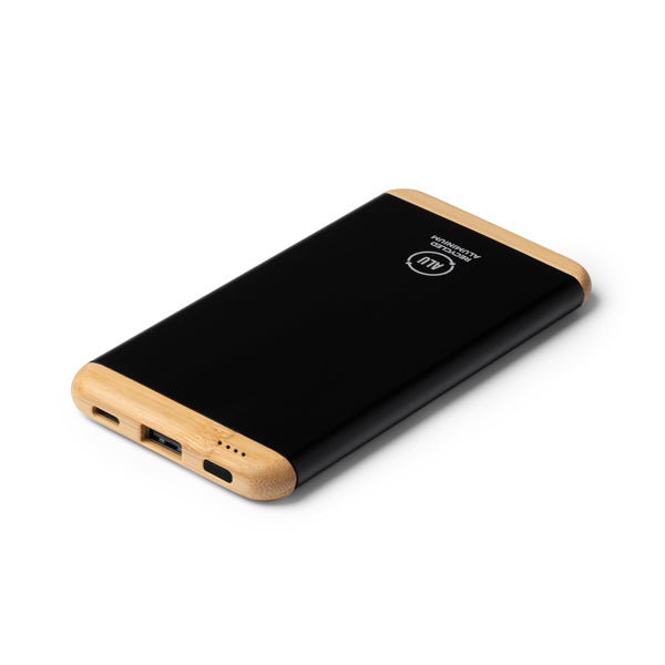 Powerbank 5.000 mAh in Alluminio Riciclato e Bambù | USB-C e USB