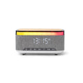 Altoparlante Wireless in Bambù e RPET con Ricarica Wireless 10W, Sveglia, Lampada e Radio FM