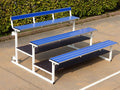 Modulo Tribuna 3 File - Acciaio Verniciato Ribaltabile - 2 Metri - Seduta Alluminio Blu