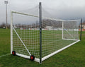 Porta da Calcio Mobile Autoportante con Rete - Alluminio Ovale 100x120mm - Certificata UNI-EN 748 - 7,32x2,44m