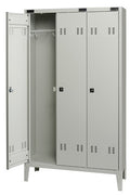 Armadietto Spogliatoio 3 Posti con Serratura - Lamiera RAL 7038 - 180x102x35 cm