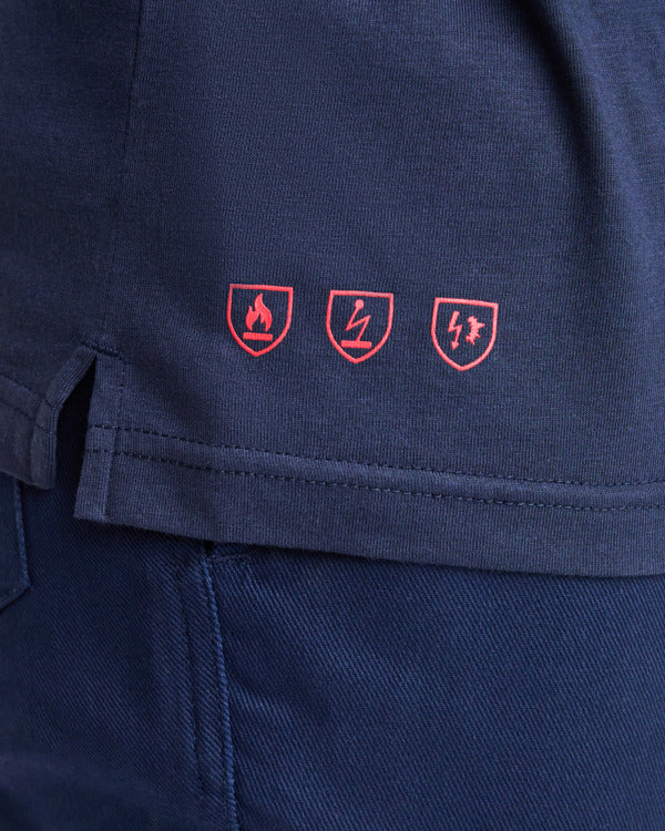 Polo Ignifuga Maniche Lunghe SANTANA – Maglia Liscia Antistatica con Bottoni Rivestiti