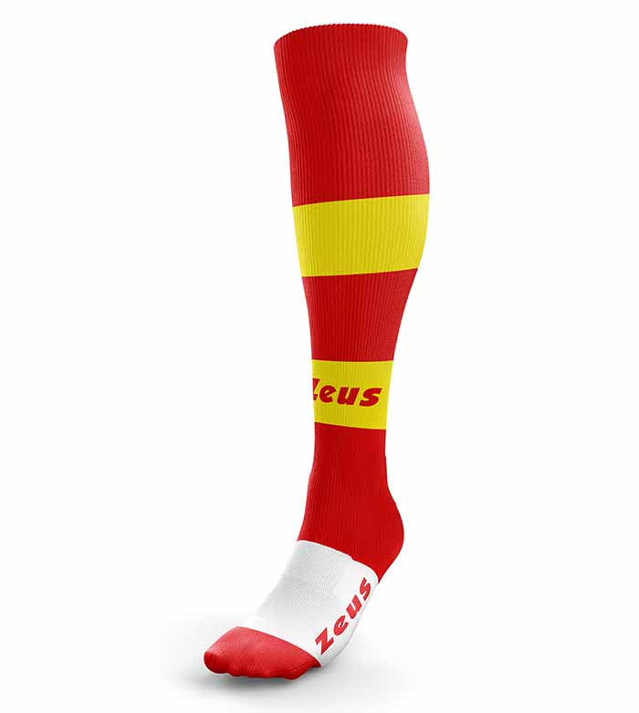 Calza Zeus Parma – Calza Sportiva Alta con Bande Colorate e Logo