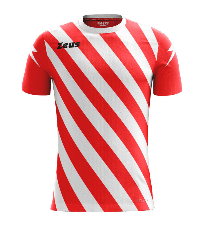 Shirt Zip Zeus – Maglia Sportiva Slim Fit a Righe Diagonali in Poliestere