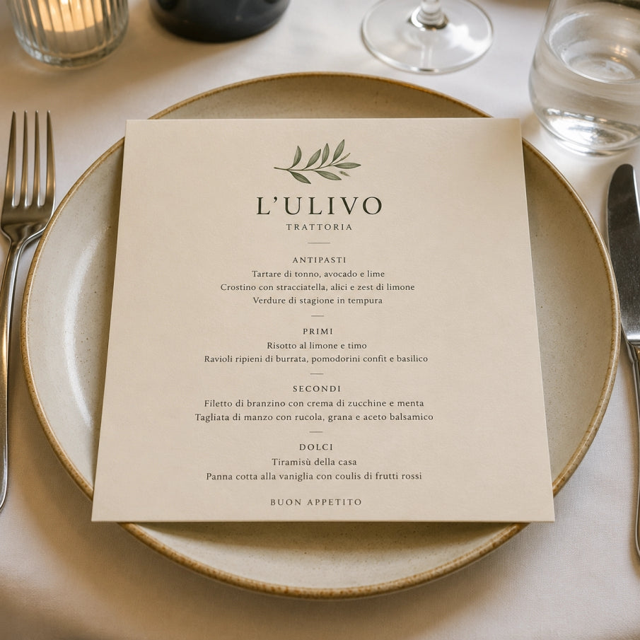Menu Carta Plastificato 15x15 cm – Stampa Fronte/Retro – 100 pz