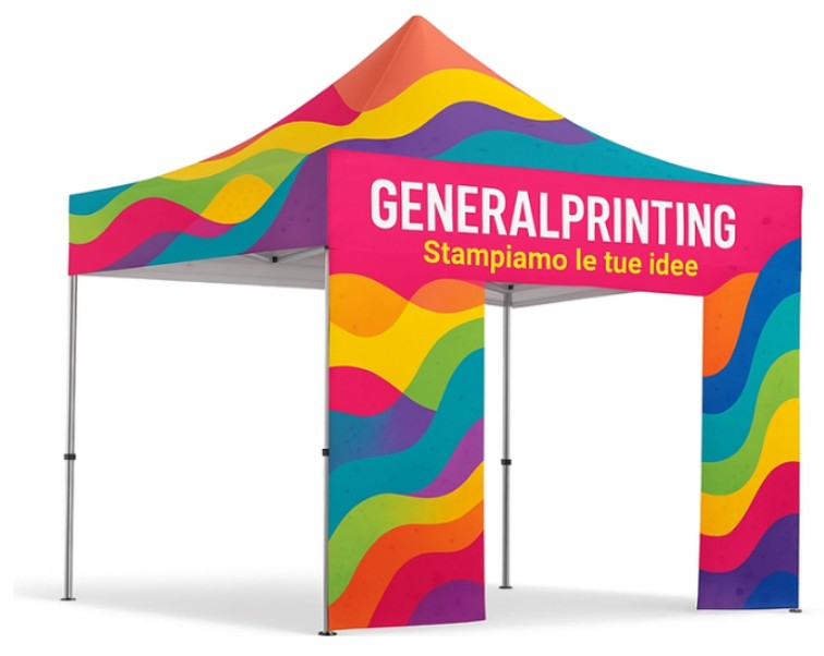 Gazebo Personalizzato con Stampa Sublimatica - 3x3 mt - Tetto e Pareti