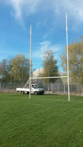 Coppia Pali da Rugby in Alluminio Lega 6005 – Altezza 11m, Profilo Ovale 100x120mm