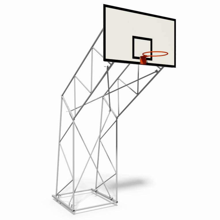 Impianto Basket a Traliccio Fisso - Acciaio Zincato a Caldo Ø40mm - Sbalzo 220cm - Tabellone 180x105cm