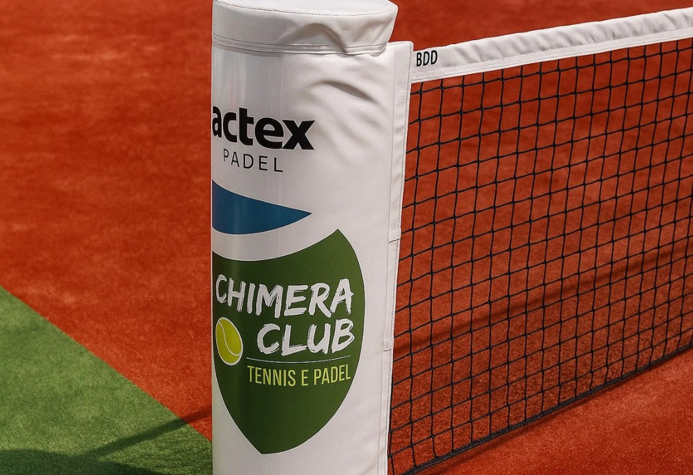 Protezioni Paletti Rete Padel Personalizzate – Tasca Porta-Logo Intercambiabile in PVC