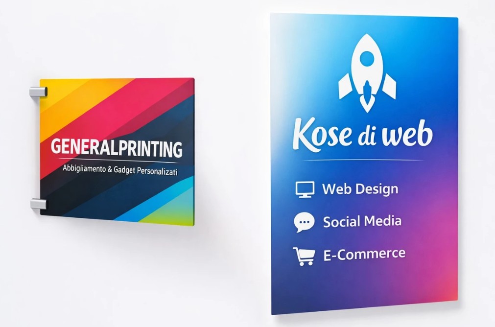 Targhe in Plexiglass Personalizzate – Trasparente con Kit Distanziali