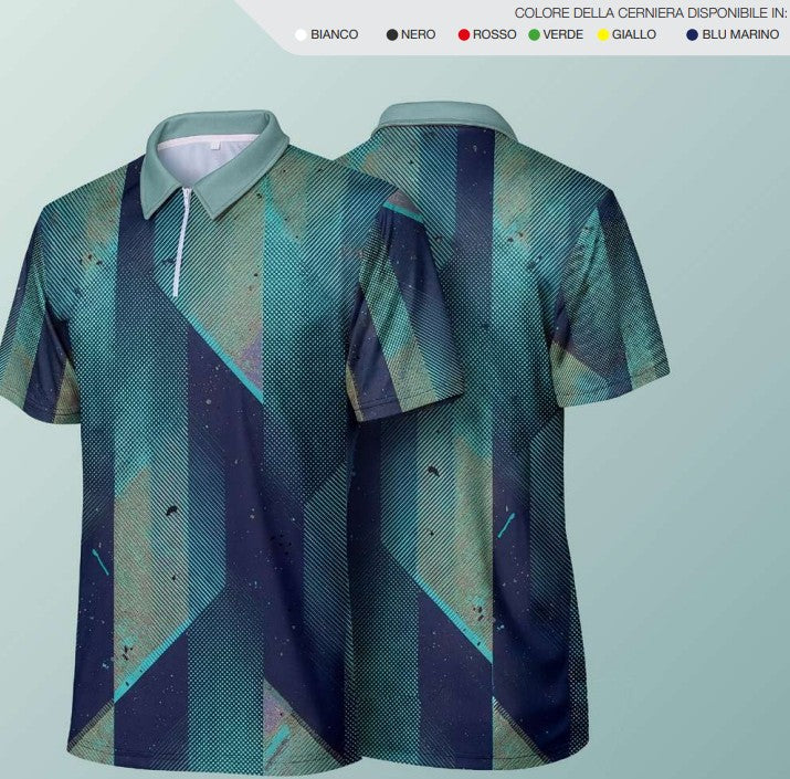 Polo Sublimatica Sima – Maniche Corte con Zip | Min. 25 pz