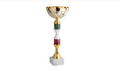 Coppa Multicolore Oro  – Tazza Metallo Base Marmo Bianco Carrara
