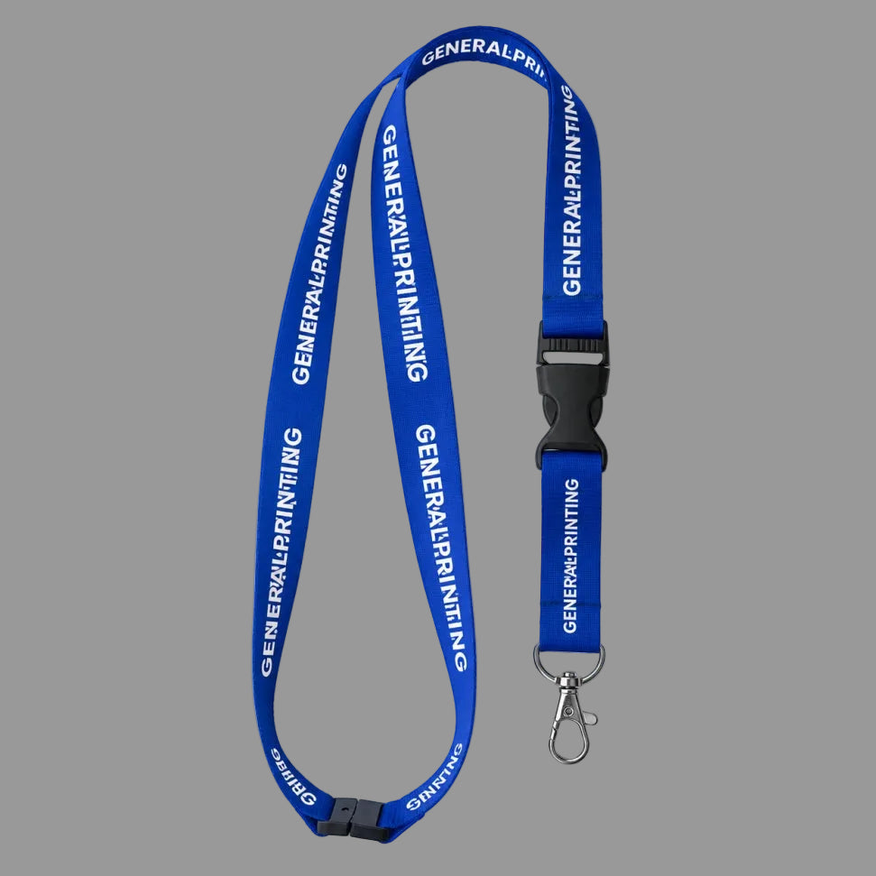 Polyester Lanyard with Carabiner, Detachable Buckle and Safety Breakaway | 1 Color Print from 30 pcs