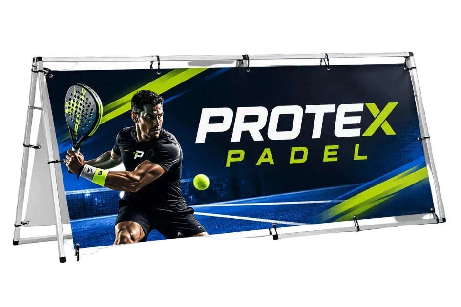 Sideline Banner | Aluminum Structure for 2 Banners | Double-Sided Printing | 300x76x125 cm