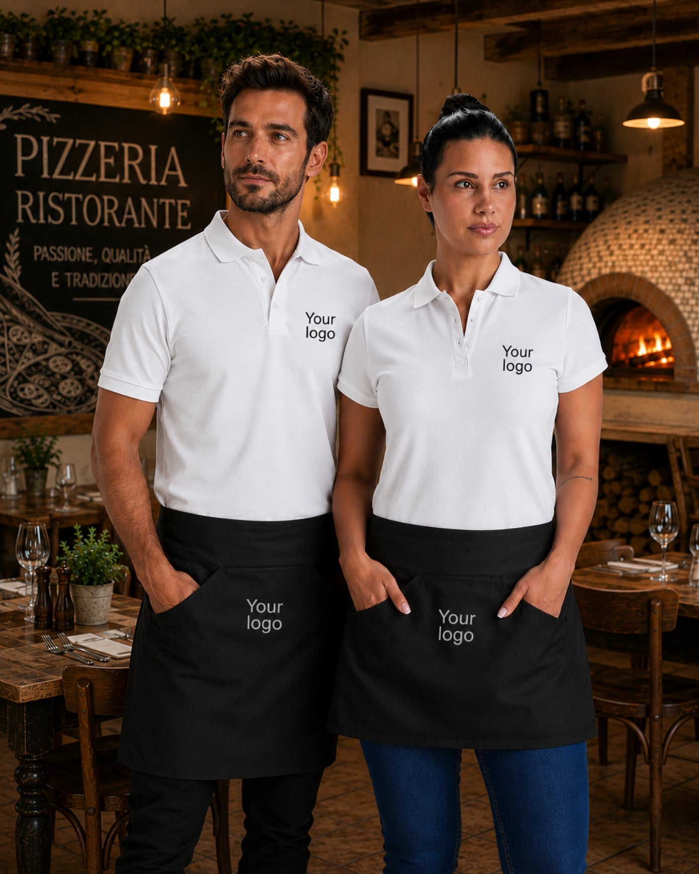 Kit Divisa Ristorazione – Polo + Grembiule con Personalizzazione Inclusa