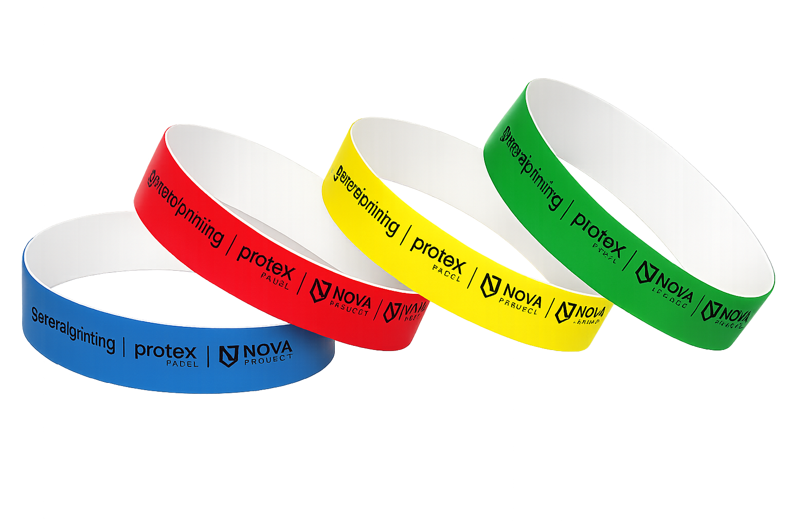 Braccialetti SecurBand con stampa in nero da 22mm con chiusura adesiva