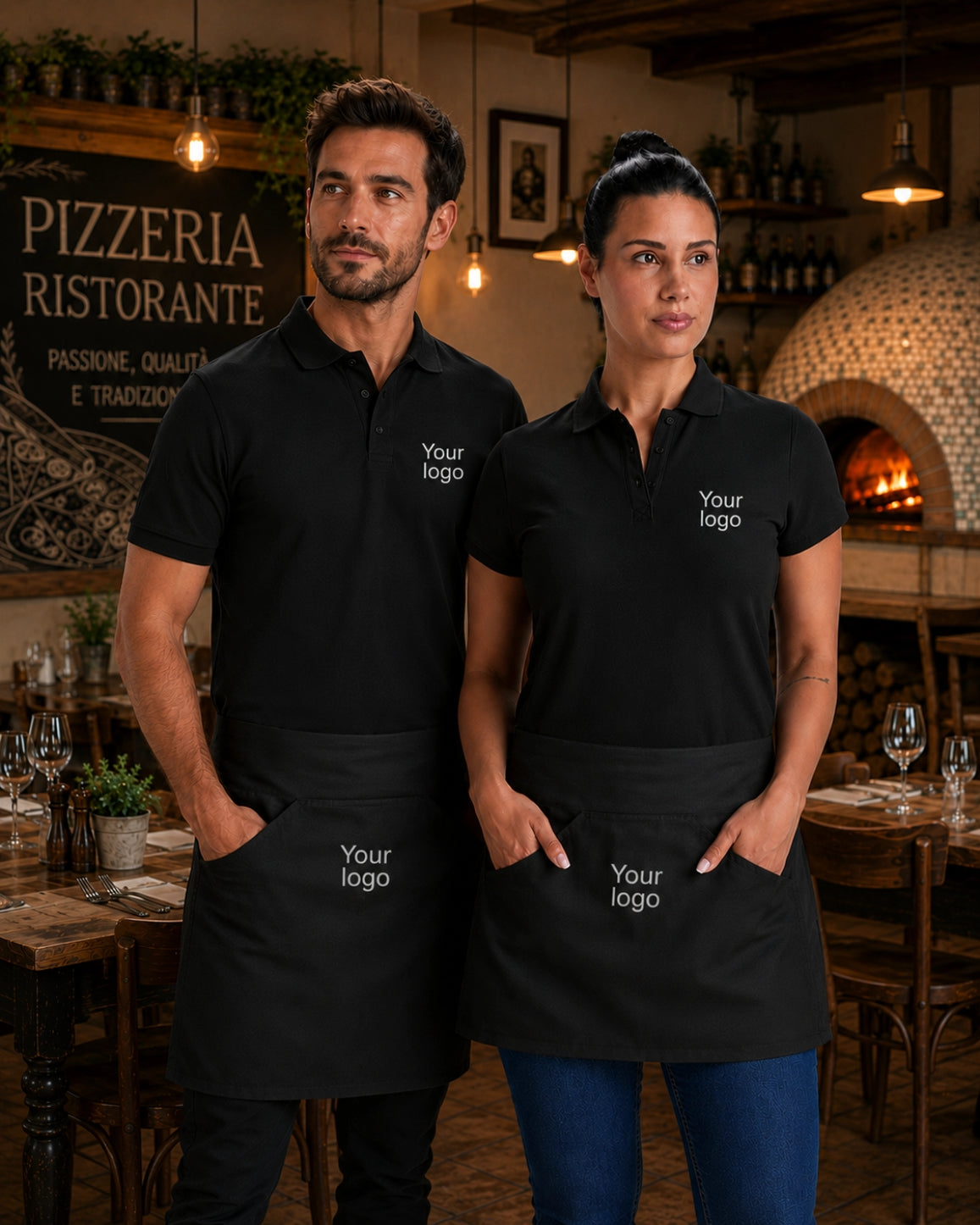 Kit Divisa Ristorazione – Polo + Grembiule con Personalizzazione Inclusa