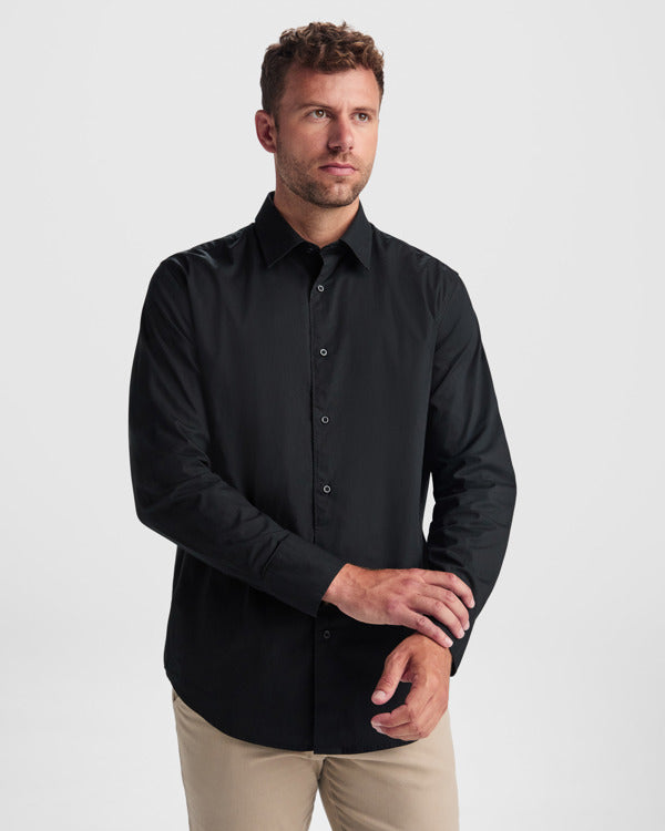 Camicia da Lavoro Maniche Lunghe MOSCU – Tessuto Elasticizzato e Polsini a Doppio Bottone