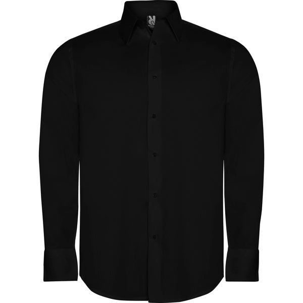 Camicia da Lavoro Maniche Lunghe MOSCU – Tessuto Elasticizzato e Polsini a Doppio Bottone