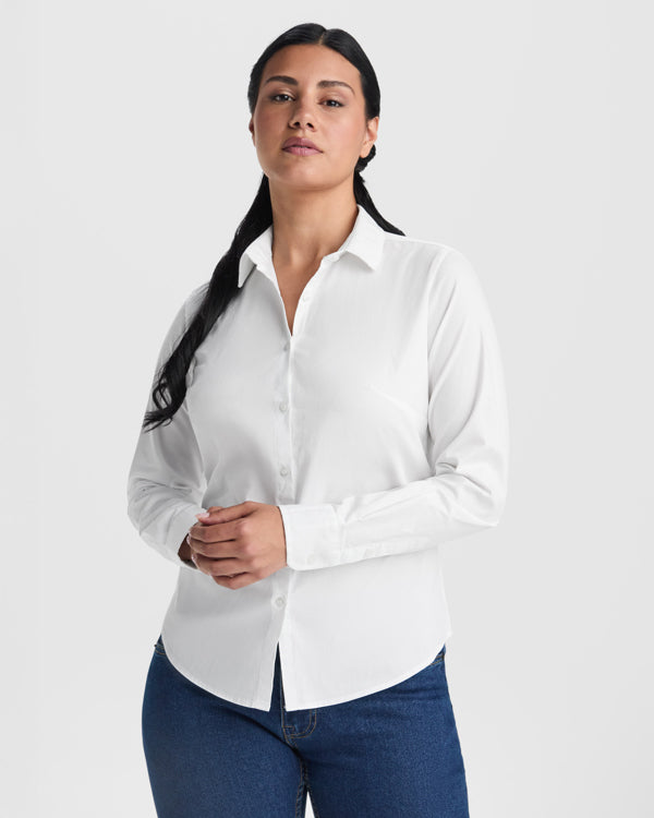 Camicia da Lavoro Donna Maniche Lunghe MOSCU WOMAN – Elasticizzata e Taglio Aderente