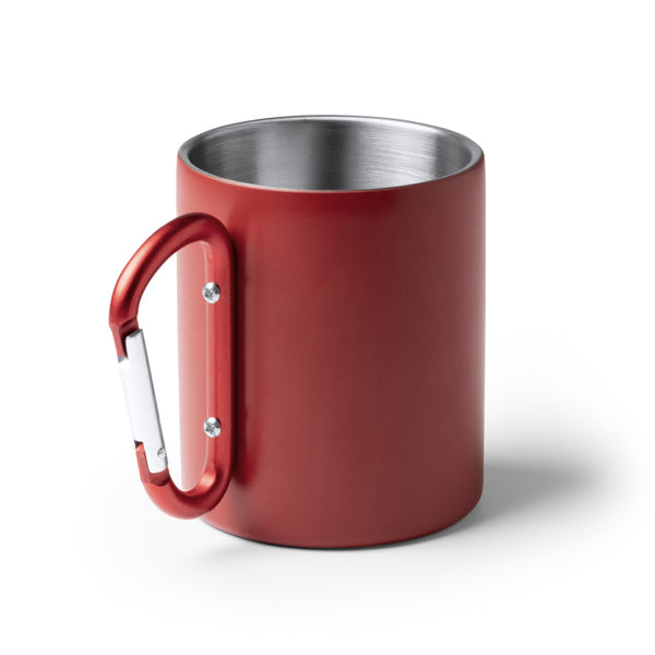 Tazza Doppia Parete in Acciaio Inox 304 con Moschettone in Alluminio Riciclato 300ml