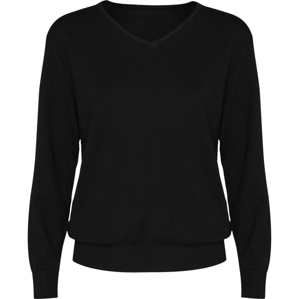Maglione da Lavoro Donna HILUX WOMAN – Collo a V in Maglia Jersey con Coste 1x1