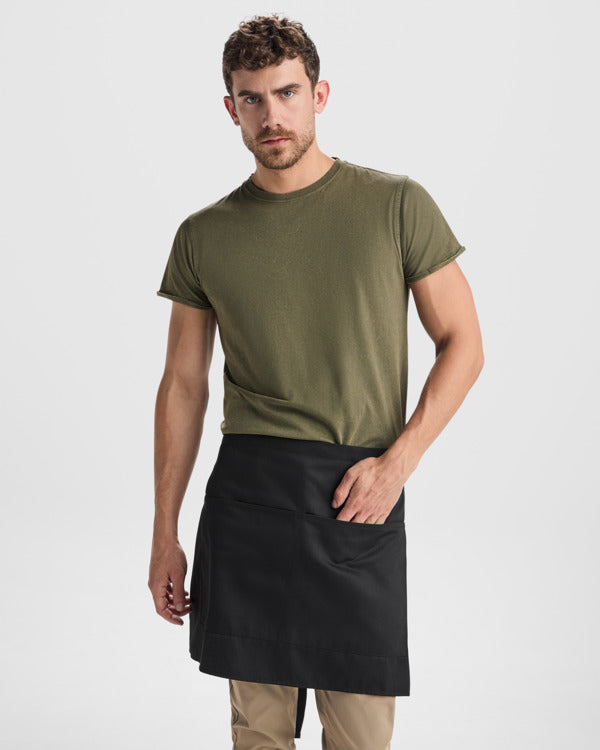 Grembiule Corto in Twill 71x43 cm – Tasca Frontale e Lacci Regolabili in Vita