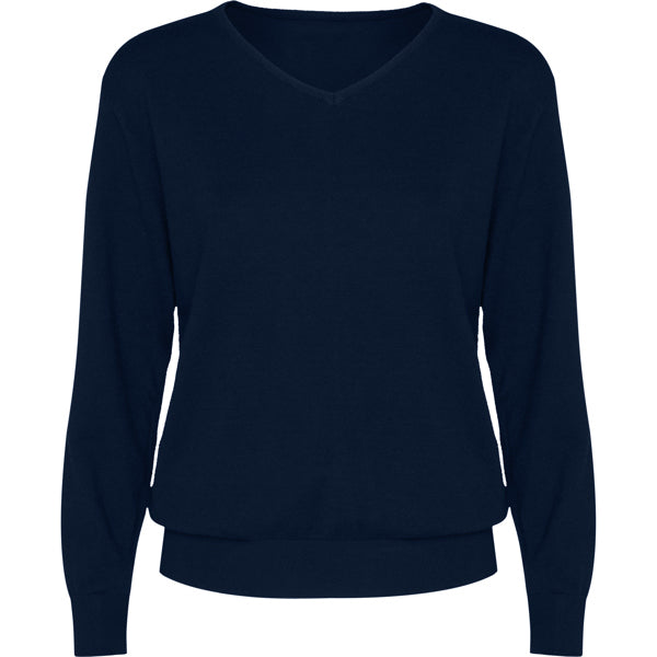 Maglione da Lavoro Donna HILUX WOMAN – Collo a V in Maglia Jersey con Coste 1x1