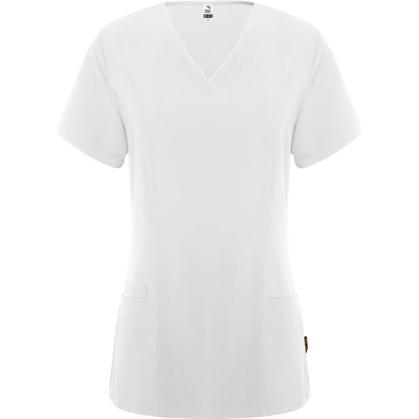 Camice Sanitario Donna Maniche Corte FEROX WOMAN – Microfibra con Vita Aderente e Collo a V