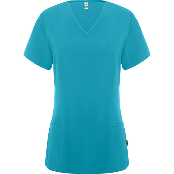 Camice Sanitario Donna Maniche Corte FEROX WOMAN – Microfibra con Vita Aderente e Collo a V