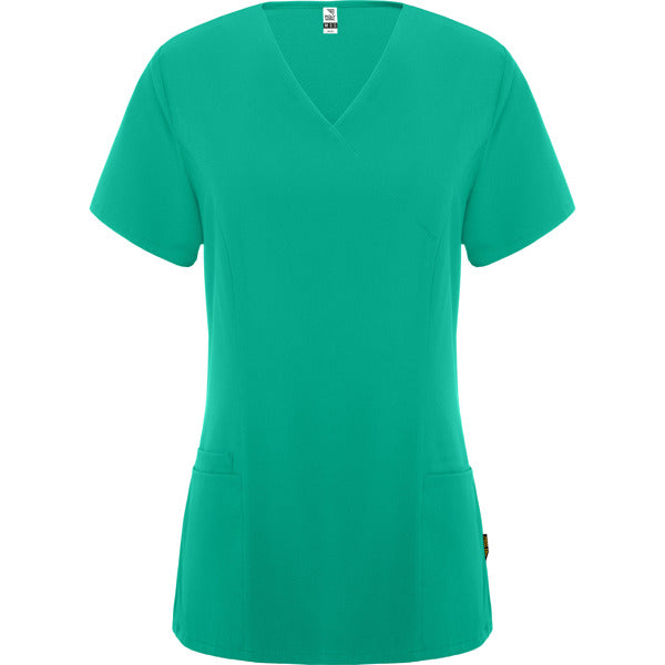 Camice Sanitario Donna Maniche Corte FEROX WOMAN – Microfibra con Vita Aderente e Collo a V