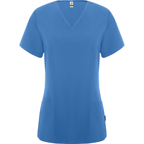 Camice Sanitario Donna Maniche Corte FEROX WOMAN – Microfibra con Vita Aderente e Collo a V