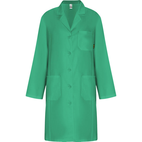 Camice da Laboratorio Donna VACCINE WOMAN – Risvolto, Tasche a Filetto e Cuciture Frontali